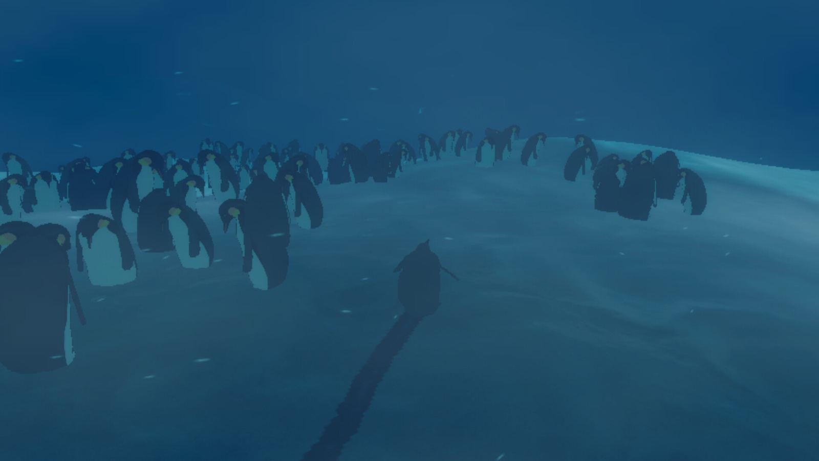A penguin colony on the Antarctic shore