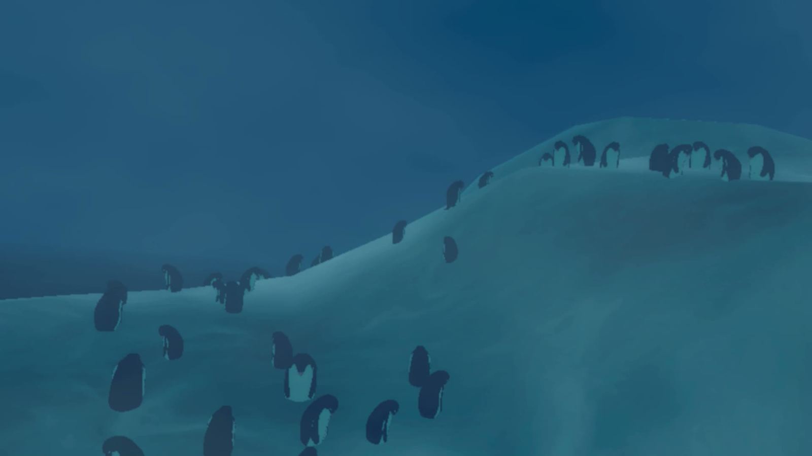 A crevasse opening in the ice