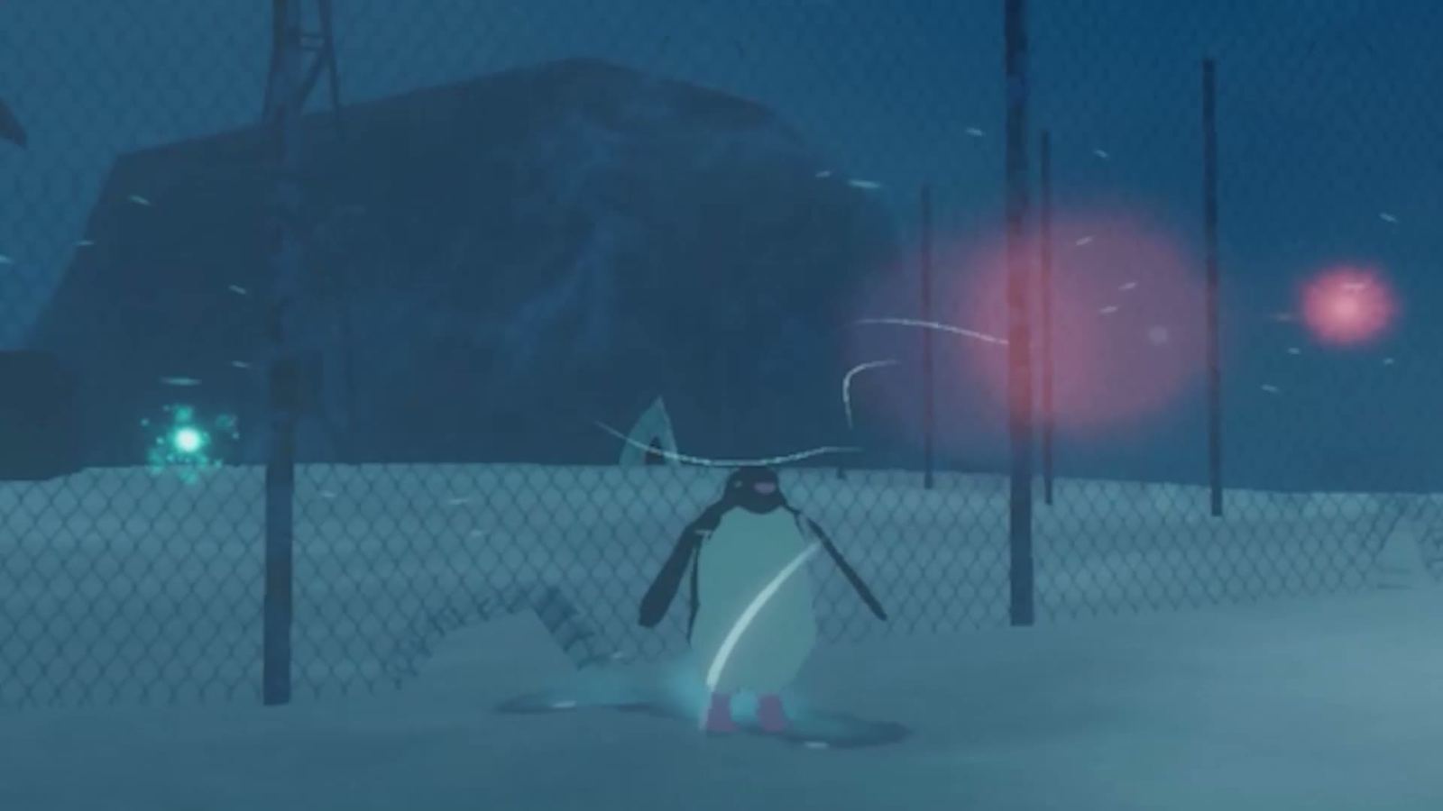 Penguin crossing open ice